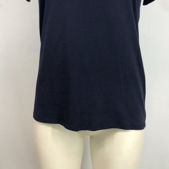 QUINCE - WOMEN'S SMALL - BLACK SHORT SLEEVE ROUND NECK COTTON BLEND T-SHIRT - Picture 3 of 8